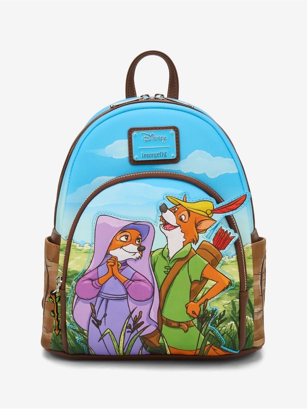 Loungefly Disney Robin Hood & Maid Marian Sky Mini Backpack NWT